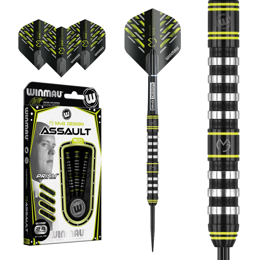 Winmau MvG Assault 90% Tungsten Steel Tip Darts