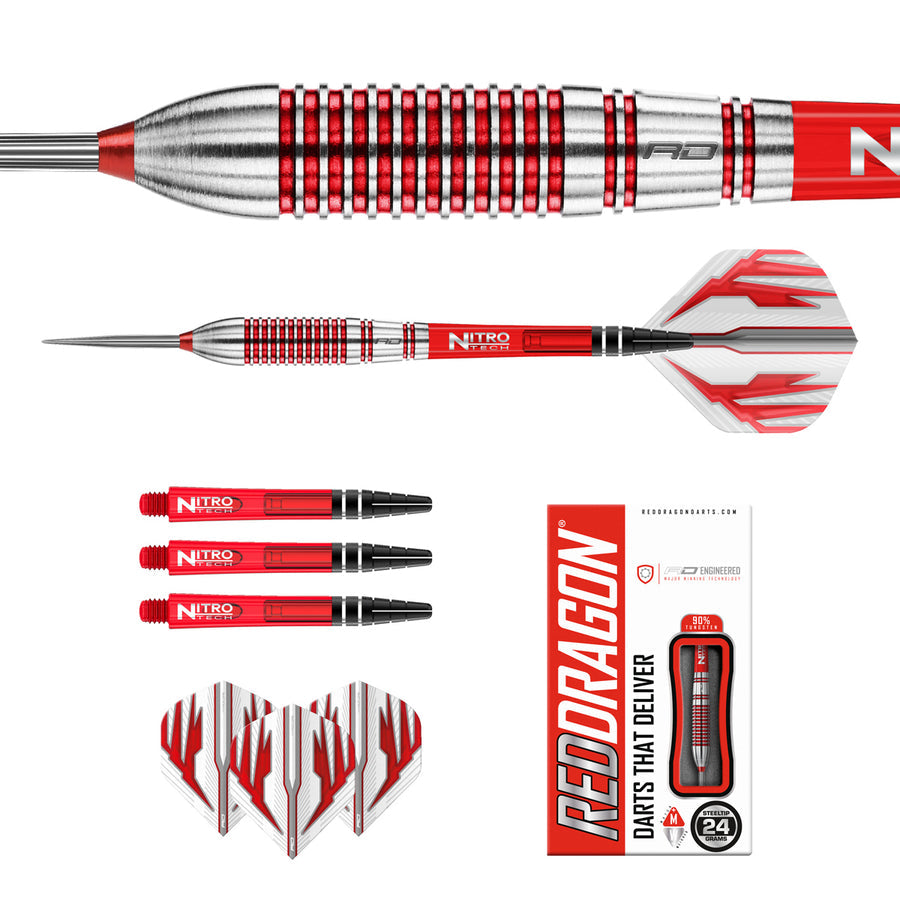 REFLEX 90% TUNGSTEN STEEL TIP DARTS BY RED DRAGON