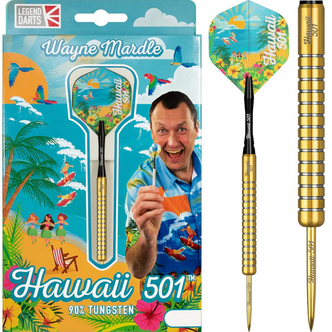 Legend Wayne Mardle Darts - Steel Tip - Hawaii 501 - Gold