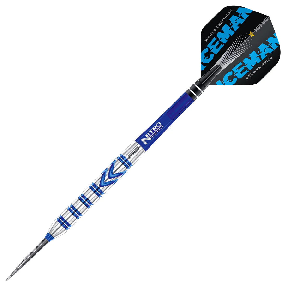 RED DRAGON Gerwyn Price Iceman - Tungsten Steel Darts Set with Flights and Stems