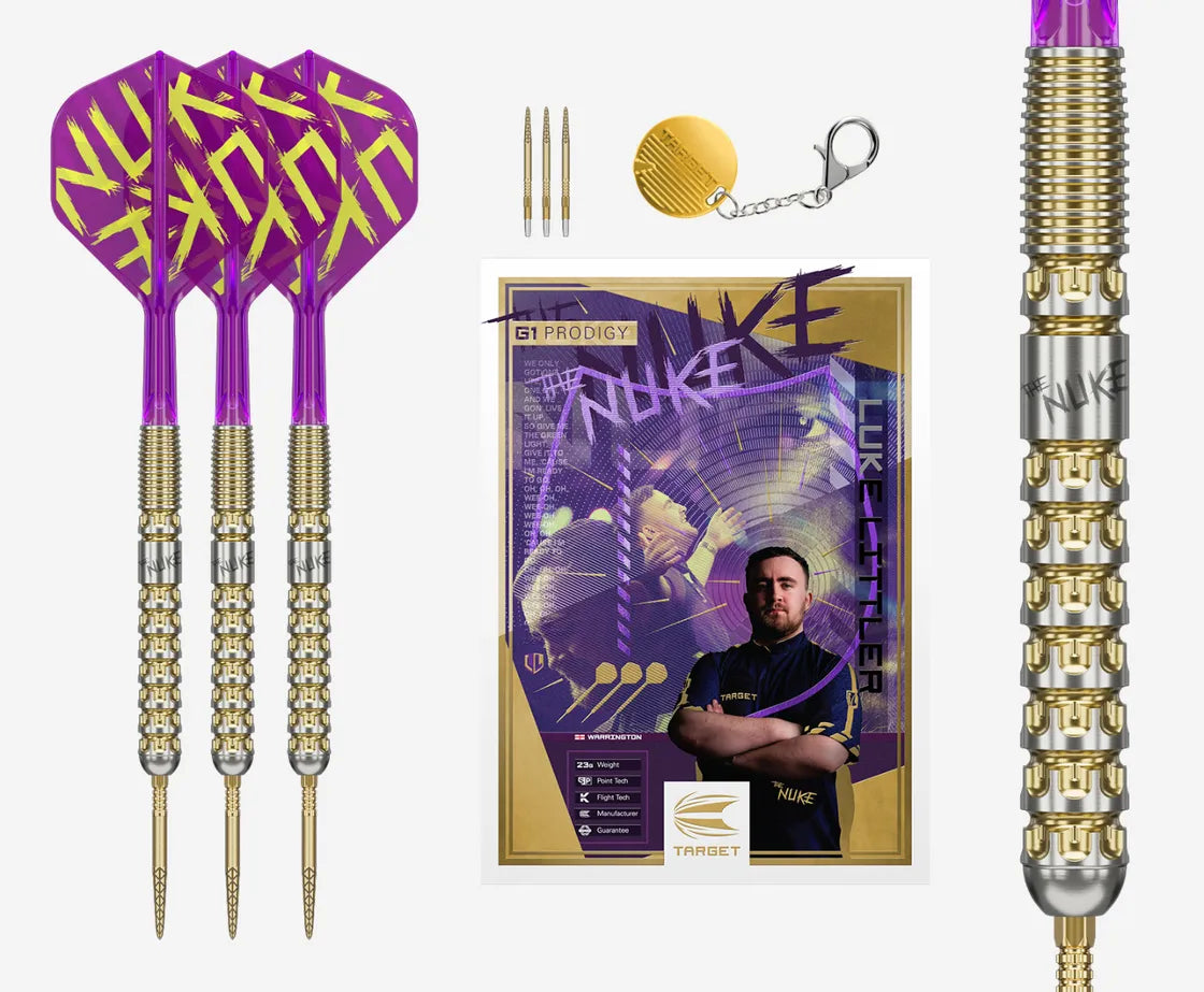Target Darts Luke Littler G1 Prodigy SP 90% Tungsten Steel Tip Darts