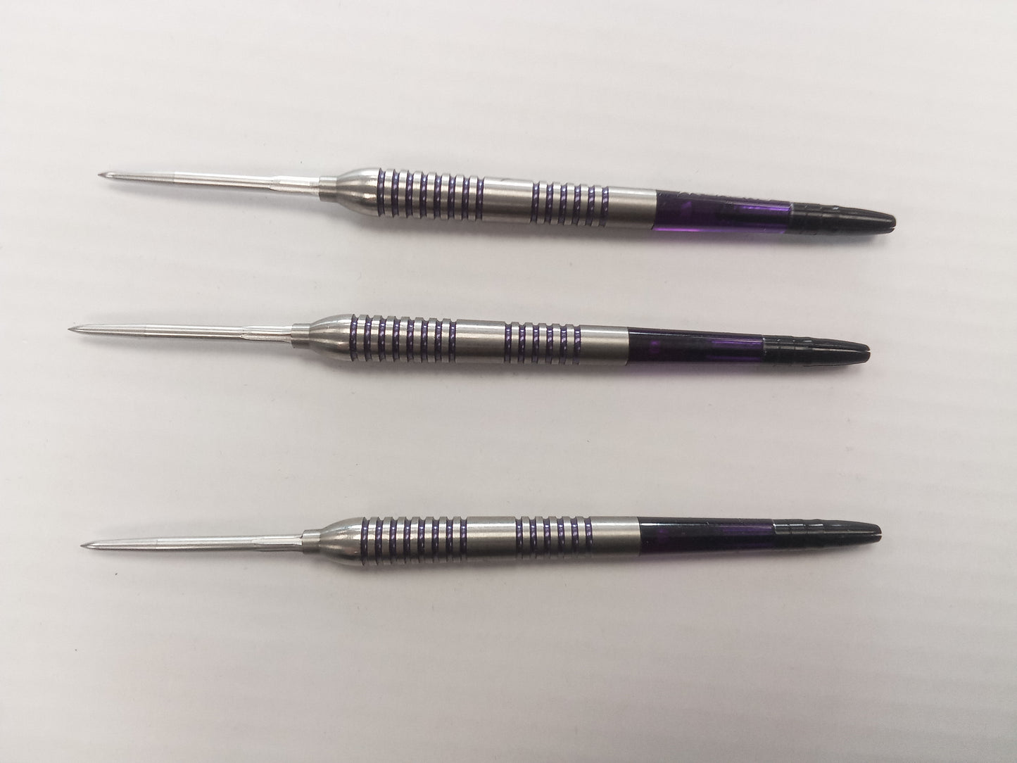 Mission Joe Croft Darts
Steel Tip - 95% Tungsten - Silver & Purple Electro (used)