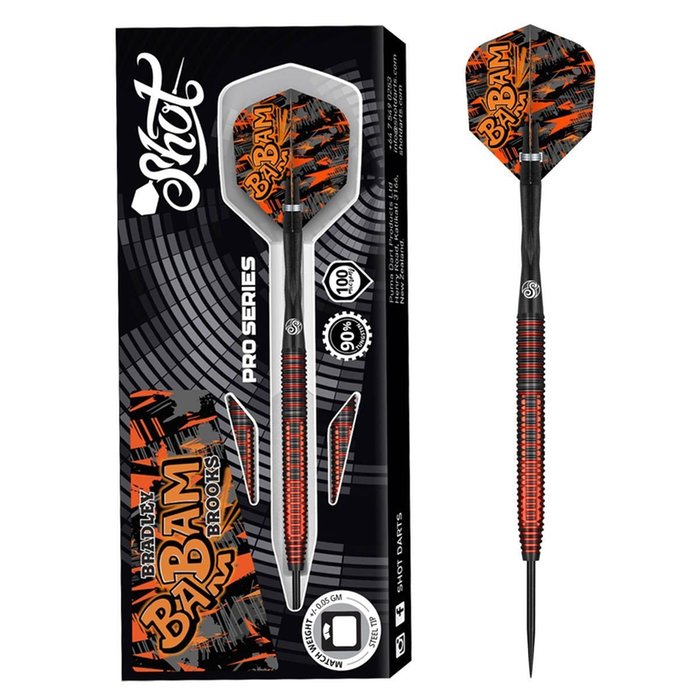 Shot Bradley Brooks 90% Steel Tip Darts
