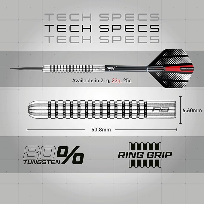 Flightmaster Fury 1 80% Tungsten Steel Tip Darts by Red Dragon