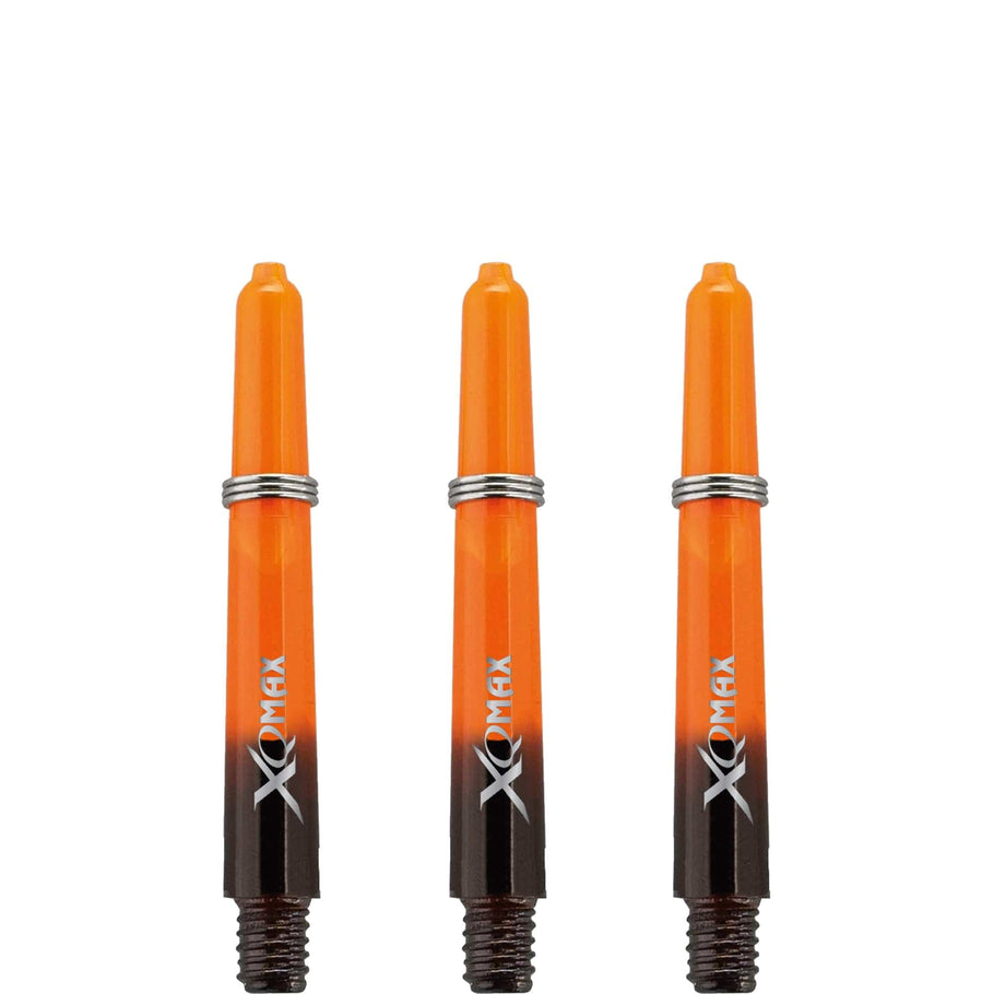 XQMax Gradient Polycarbonate Dart Shafts - with Logo - includes Springs - Black & Orange