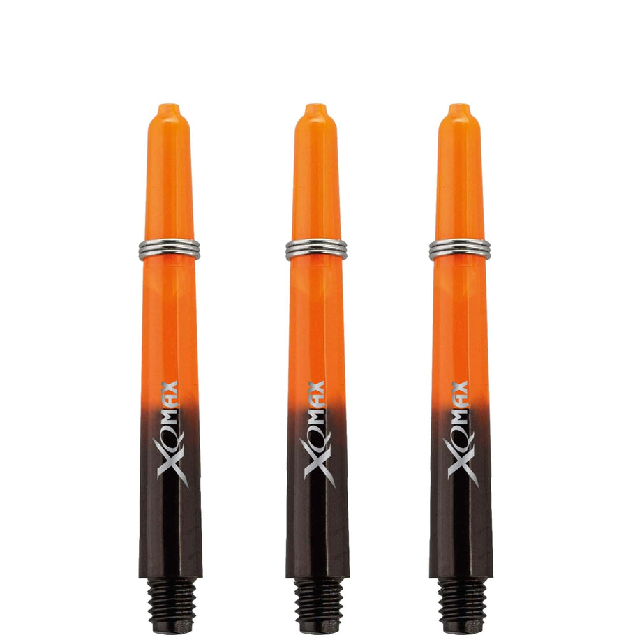 XQMax Gradient Polycarbonate Dart Shafts - with Logo - includes Springs - Black & Orange