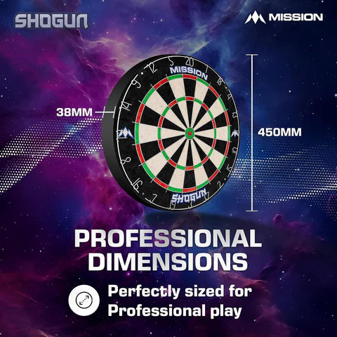 Shogun Dartboard C/W 6 Darts Mission