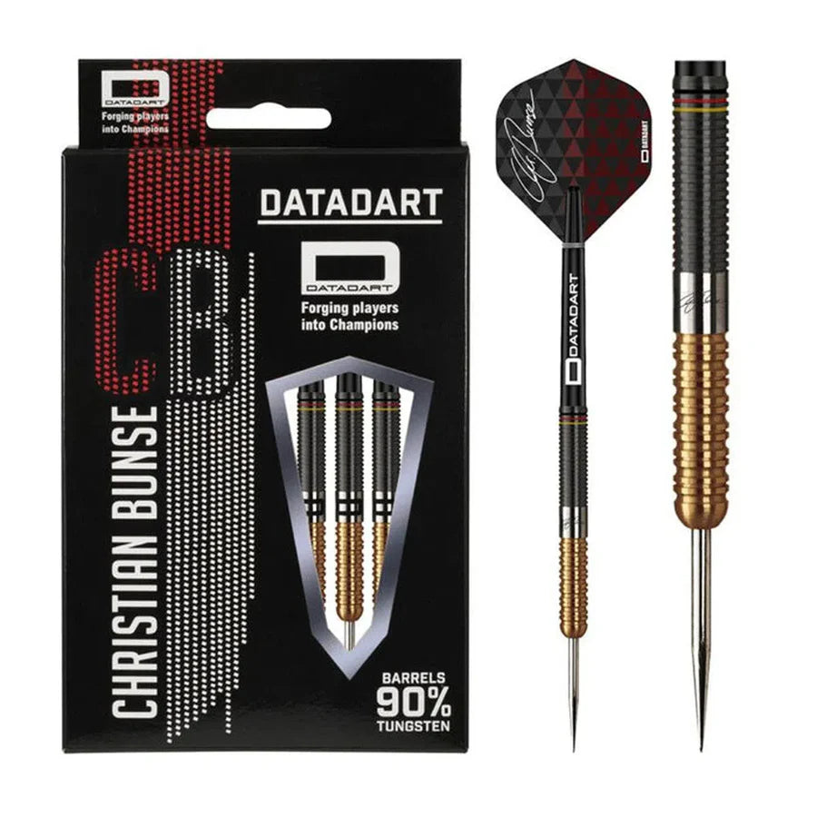 Datadart Christian Bunse Darts - Steel Tip - 90% - Black and Gold PVD