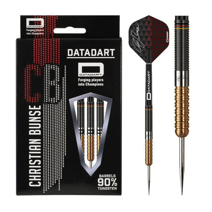 Datadart Christian Bunse Darts - Steel Tip - 90% - Black and Gold PVD