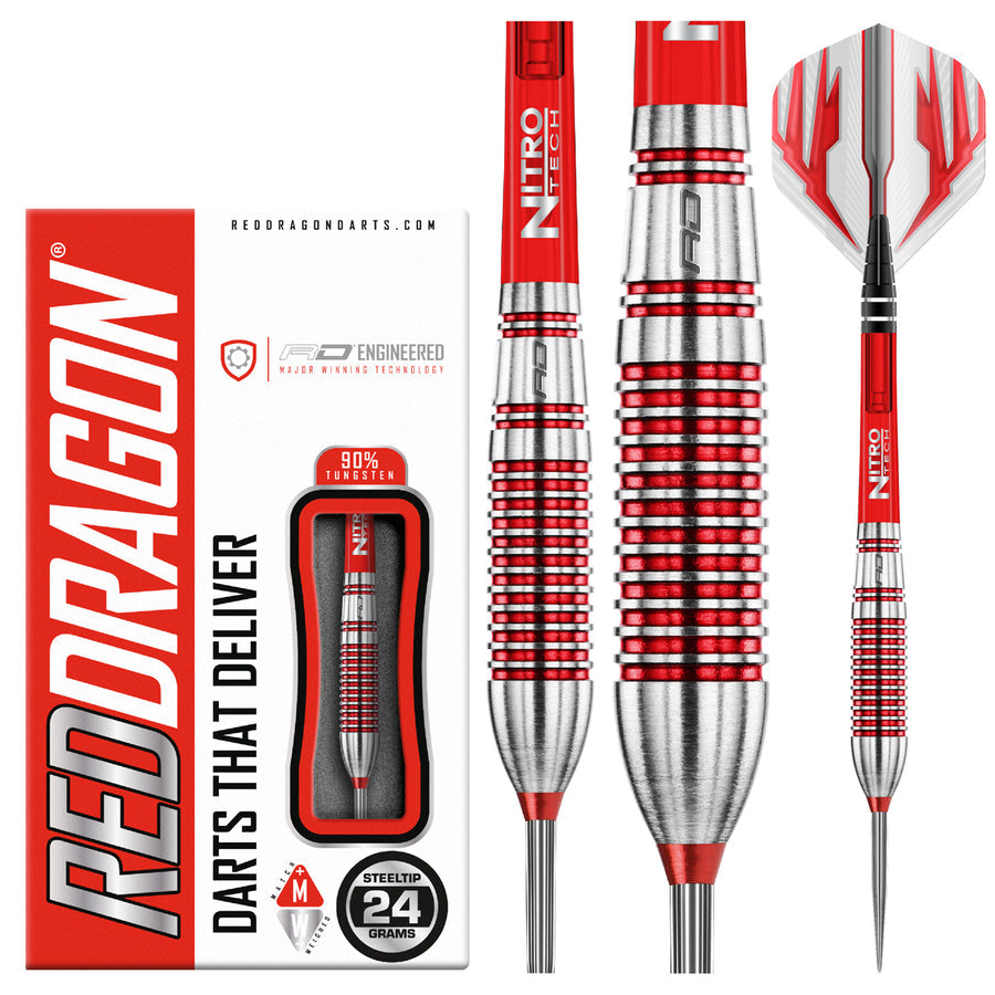 REFLEX 90% TUNGSTEN STEEL TIP DARTS BY RED DRAGON