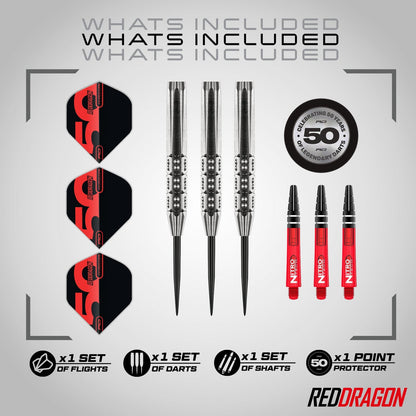 RED DRAGON HEXOSET 3 90% TUNGSTEN STEEL TIP DARTS