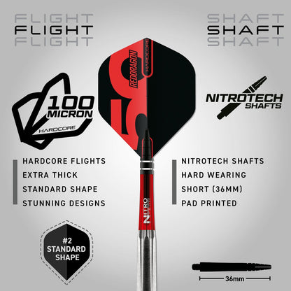 RED DRAGON HEXOSET 3 90% TUNGSTEN STEEL TIP DARTS