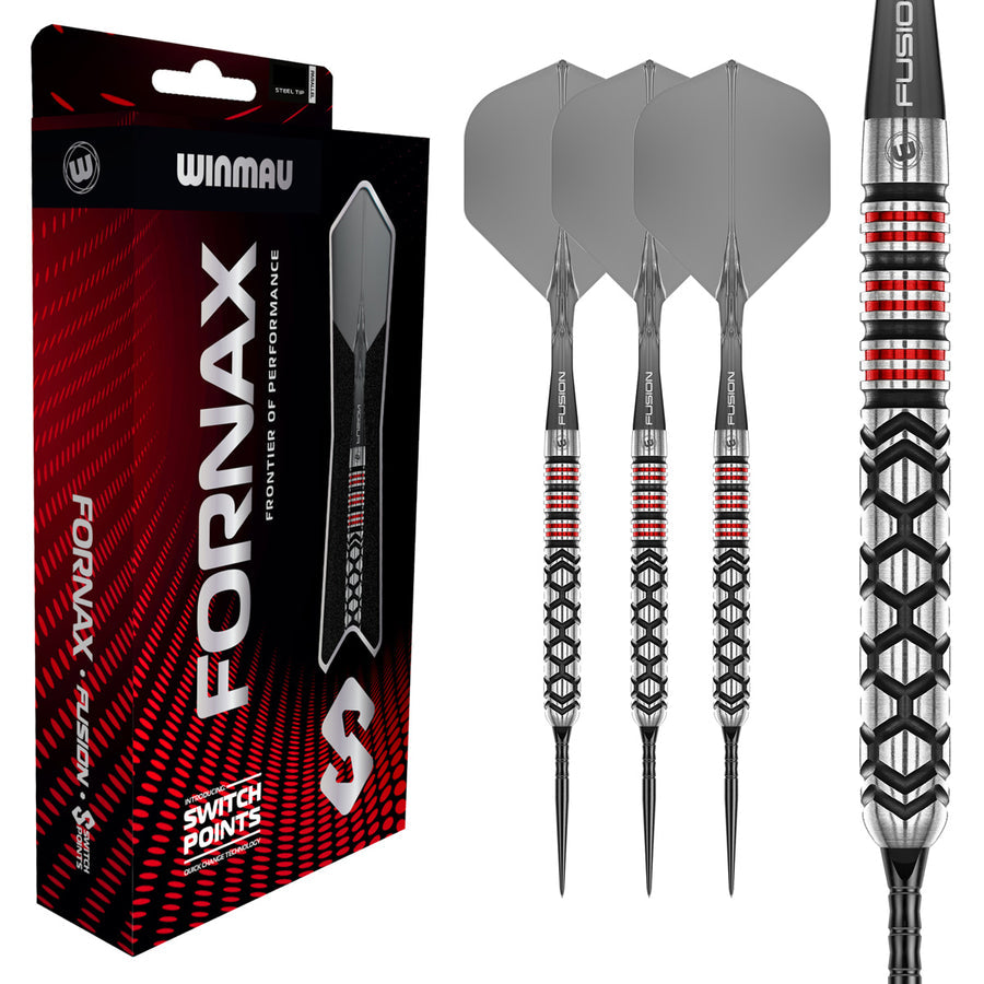WINMAU FORNAX PARALLEL 90% TUNGSTEN SWITCH POINT STEEL TIP DARTS
