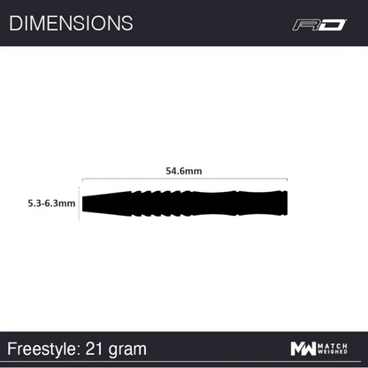 FREESTYLE 90% TUNGSTEN STEEL TIP DARTS BY RED DRAGON