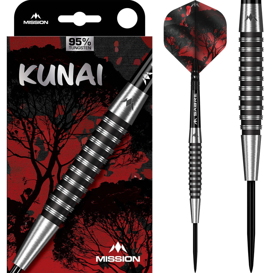 MISSION KUNAI DARTS
STEEL TIP - 95% TUNGSTEN - BLACK PVD
