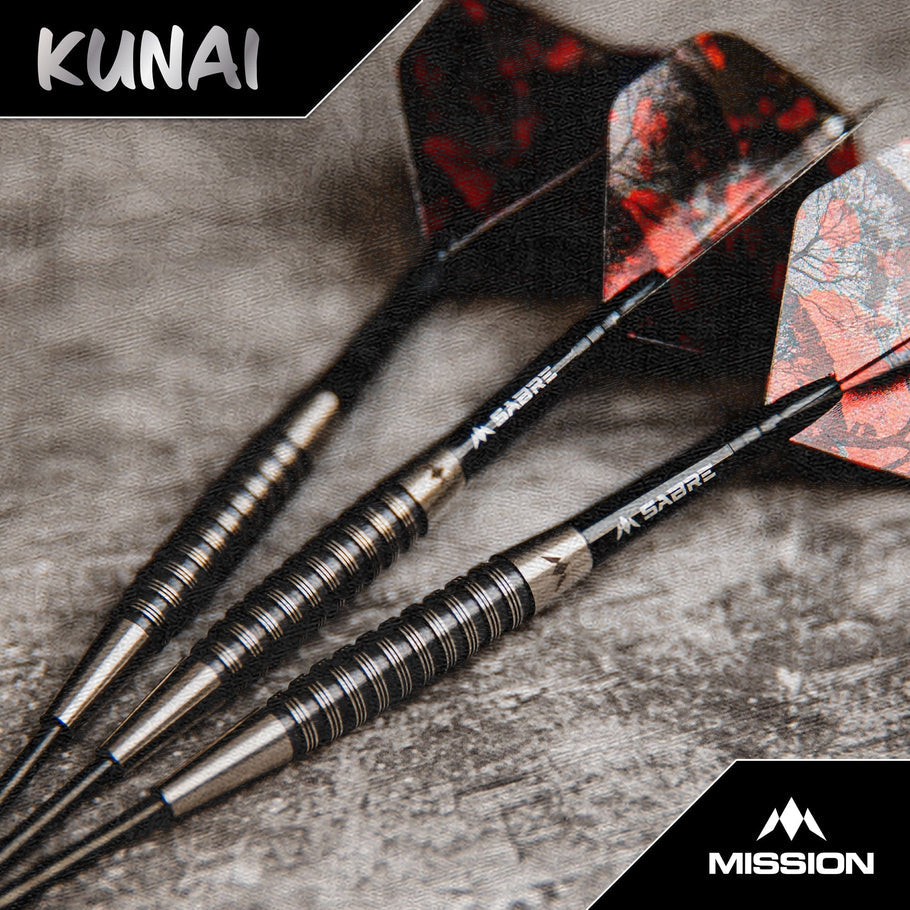 MISSION KUNAI DARTS
STEEL TIP - 95% TUNGSTEN - BLACK PVD