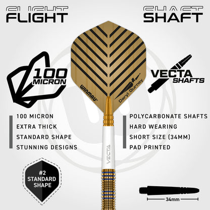 WINMAU DARYL GURNEY SIGNATURE EDITION 95% TUNGSTEN STEEL TIP DARTS