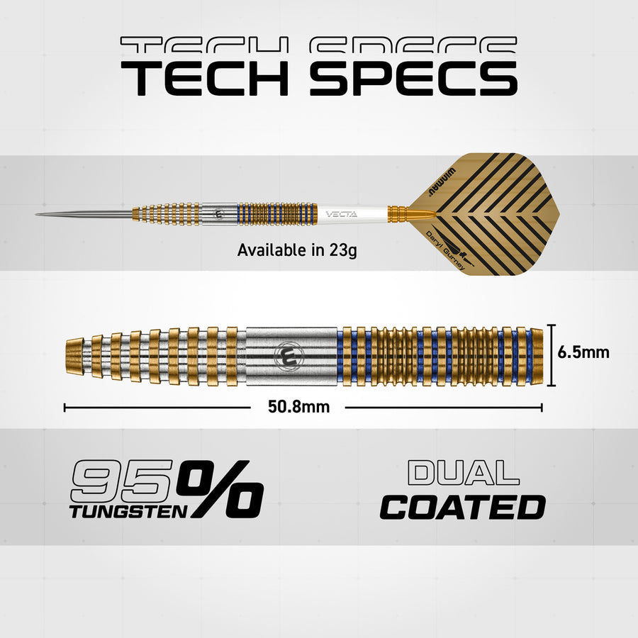 WINMAU DARYL GURNEY SIGNATURE EDITION 95% TUNGSTEN STEEL TIP DARTS