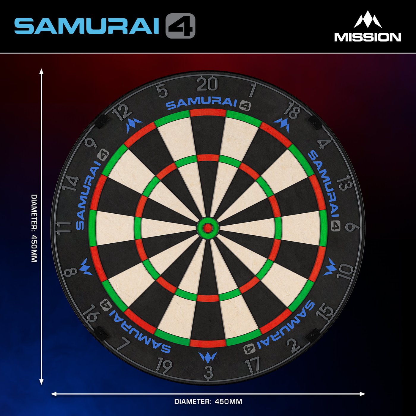 Mission Samurai 4 Graphite - Professional Dartboard