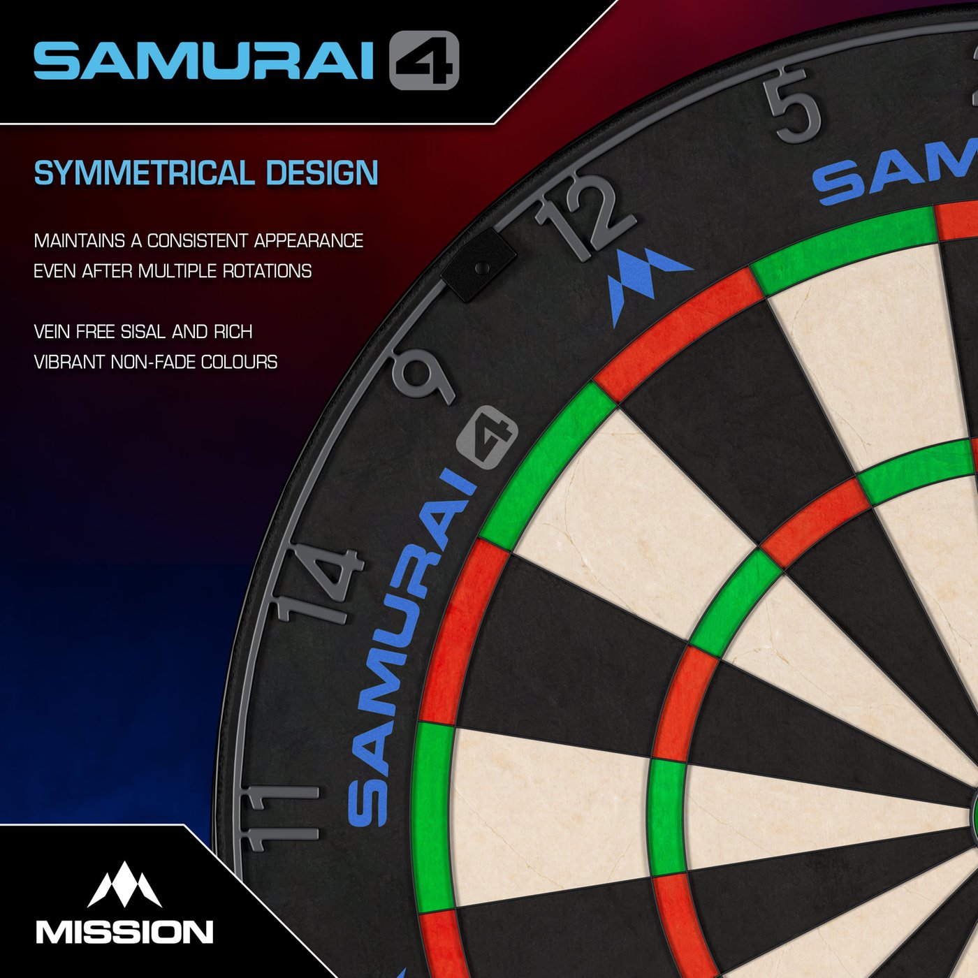 Mission Samurai 4 Graphite - Professional Dartboard