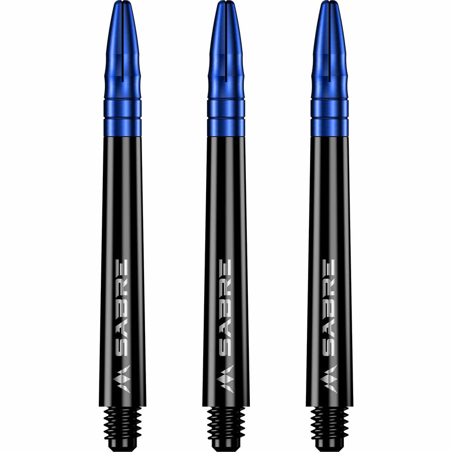 MISSION SABRE SHAFTS
POLYCARBONATE DART STEMS - BLACK - BLUE TOP