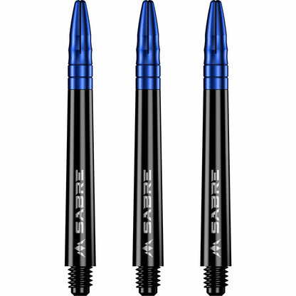 MISSION SABRE SHAFTS
POLYCARBONATE DART STEMS - BLACK - BLUE TOP