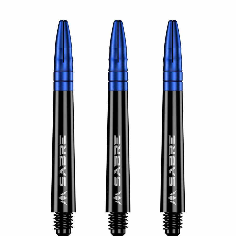 MISSION SABRE SHAFTS
POLYCARBONATE DART STEMS - BLACK - BLUE TOP