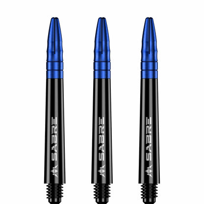 MISSION SABRE SHAFTS
POLYCARBONATE DART STEMS - BLACK - BLUE TOP