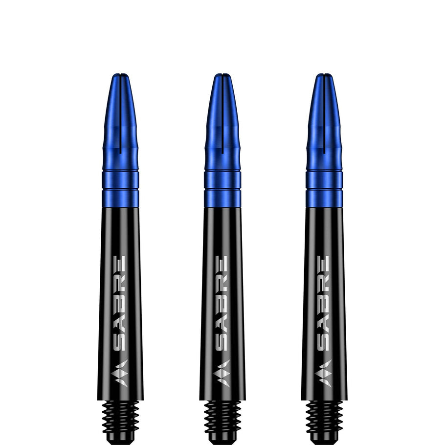 MISSION SABRE SHAFTS
POLYCARBONATE DART STEMS - BLACK - BLUE TOP