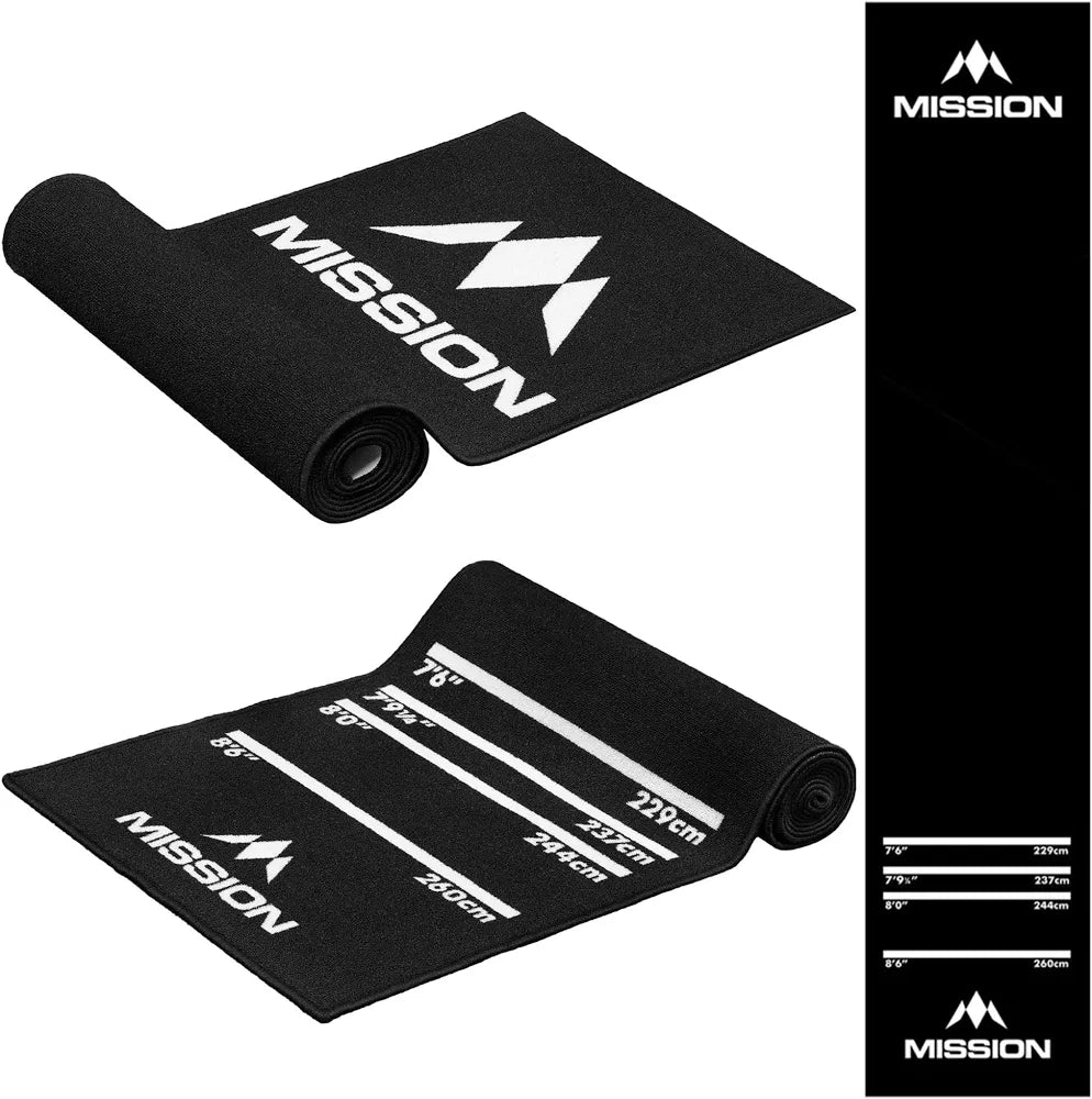 MISSION CARPET DART MAT
NON SLIP BACK - BLACK WITH LOGO