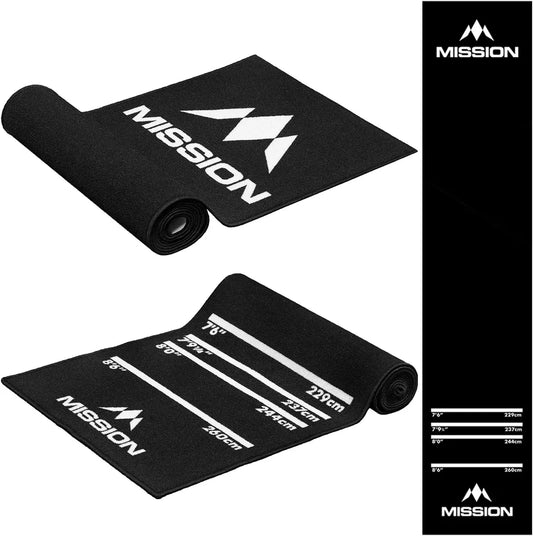 MISSION CARPET DART MAT
NON SLIP BACK - BLACK WITH LOGO