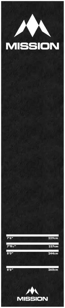 MISSION CARPET DART MAT
NON SLIP BACK - BLACK WITH LOGO