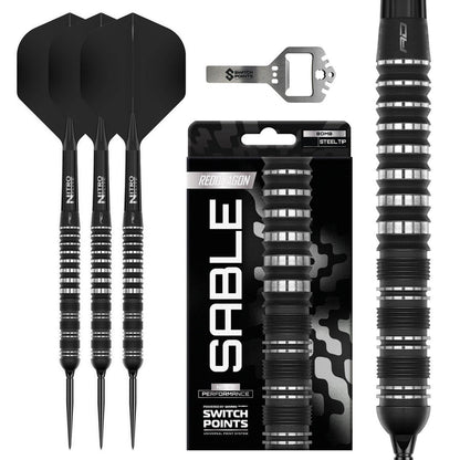 RED DRAGON SABLE PARALLEL SWITCH POINT 90% TUNGSTEN STEEL TIP DARTS