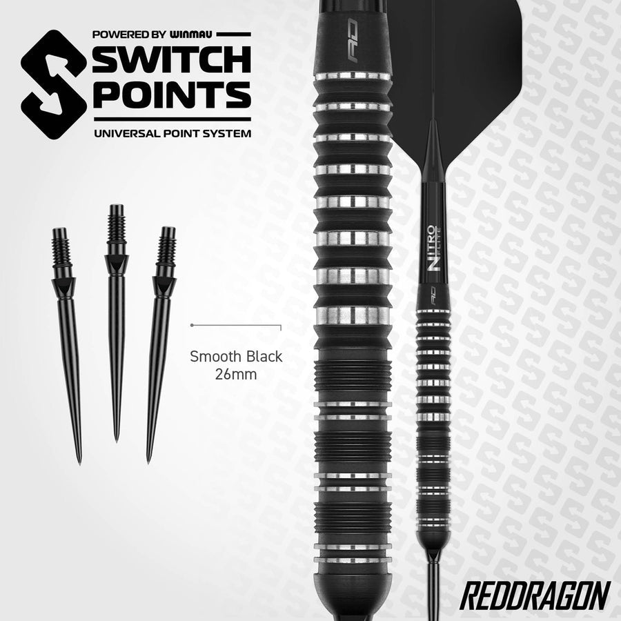 RED DRAGON SABLE PARALLEL SWITCH POINT 90% TUNGSTEN STEEL TIP DARTS
