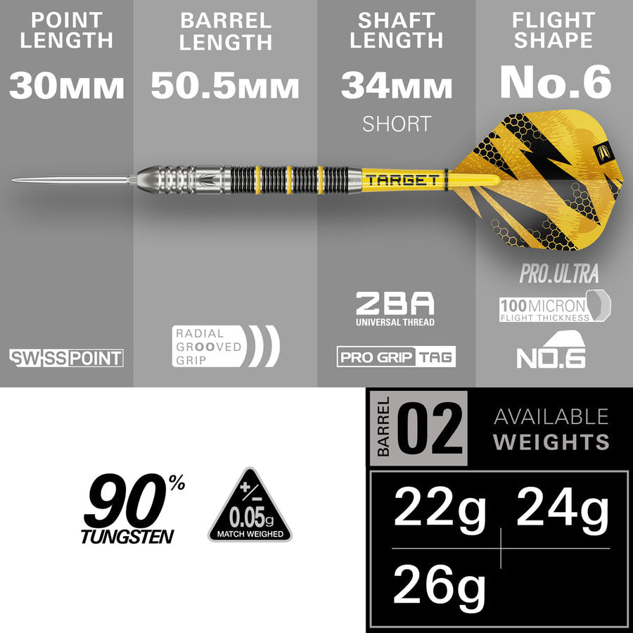 BUZZ 90% SP02 STEEL TIP DART 2026