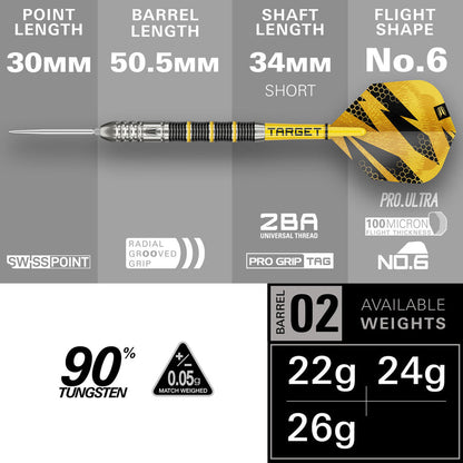 BUZZ 90% SP02 STEEL TIP DART 2026
