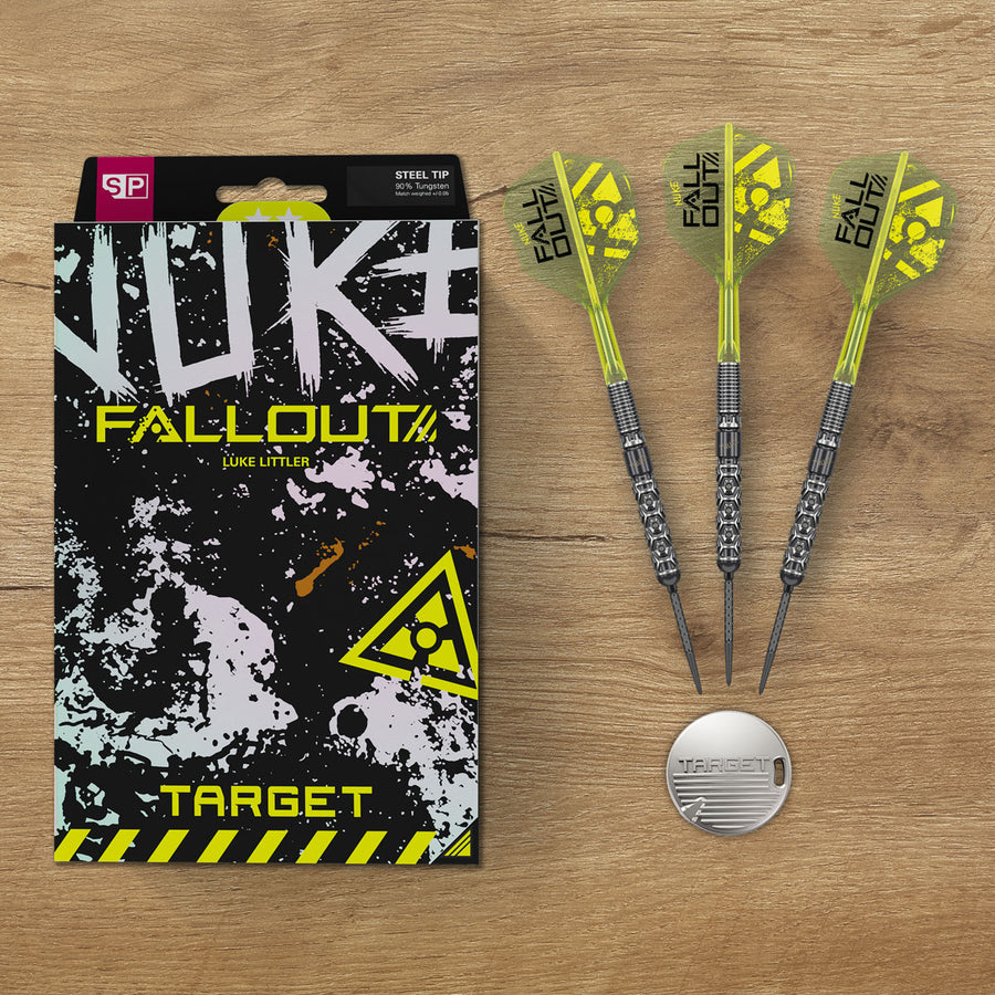 LUKE LITTLER NUKE FALLOUT  90% SP STEEL TIP DARTS 2026