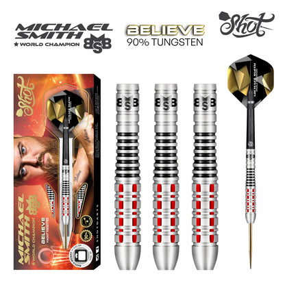 Shot Michael Smith Darts - Steel Tip Tungsten - Front Weighted - Bully Boy - Believe