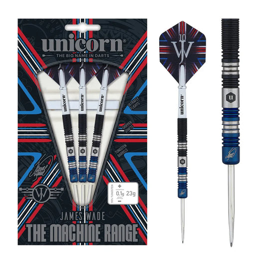 Unicorn James Wade Darts - Steel Tip - The Machine - Two Tone - Black & Blue