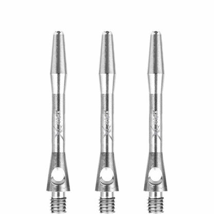 XQMax Aluminium Dart Shafts - Metal Dart Stems - Silver