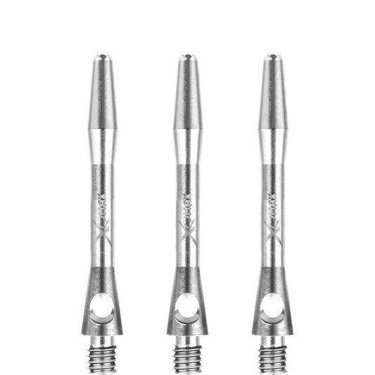 XQMax Aluminium Dart Shafts - Metal Dart Stems - Silver