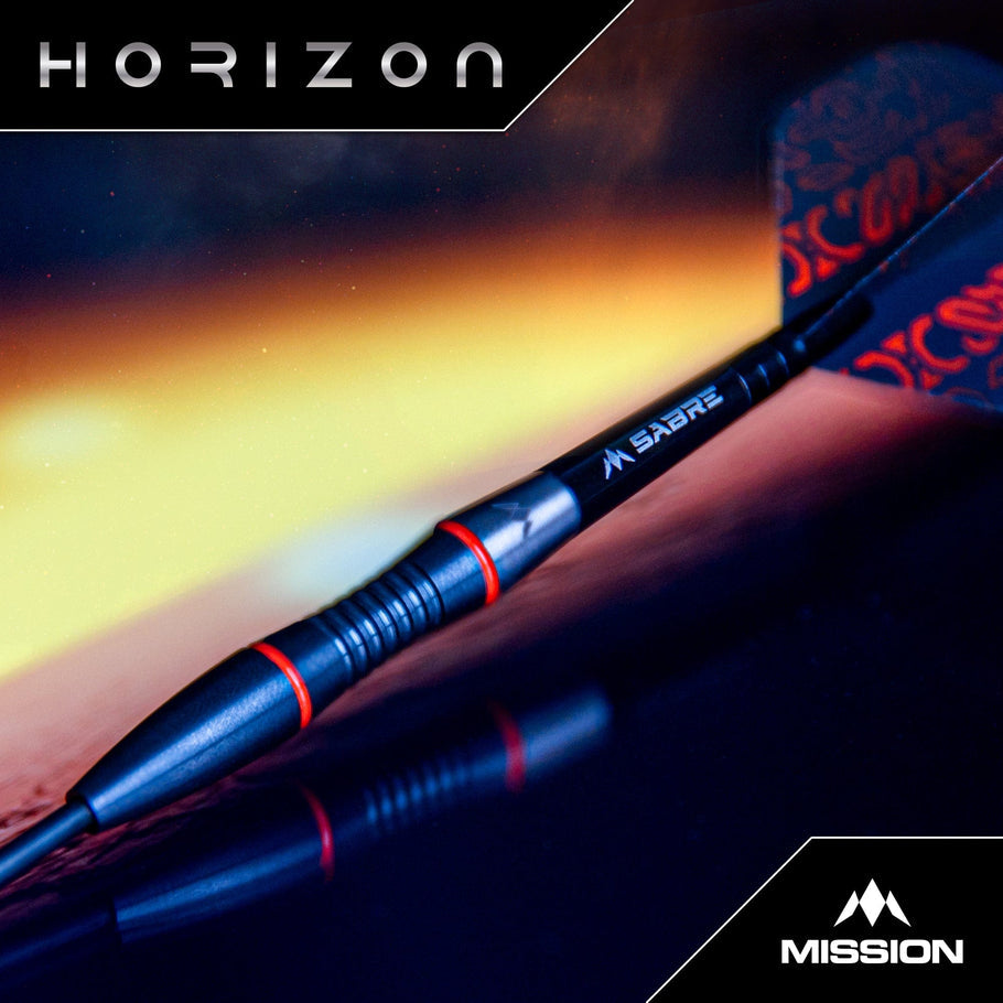 Mission Horizon Darts
Steel Tip - 95% Tungsten - Black PVD & Orange