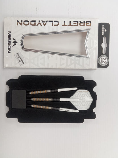 *Mission Brett Claydon Darts
Steel Tip - Black & Gold (used)