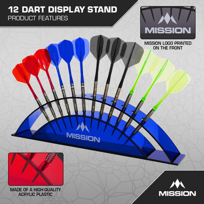 Mission Station 12
holds 12 darts - Acrylic Darts Display Arc Colours