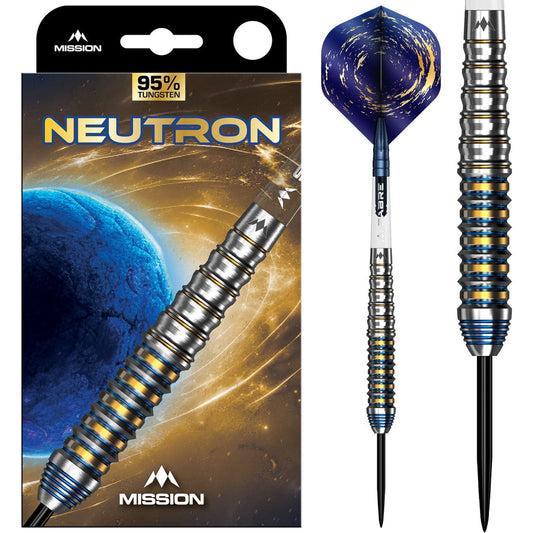 Mission Neutron Darts
Steel Tip - 95% Tungsten - Blue & Gold PVD