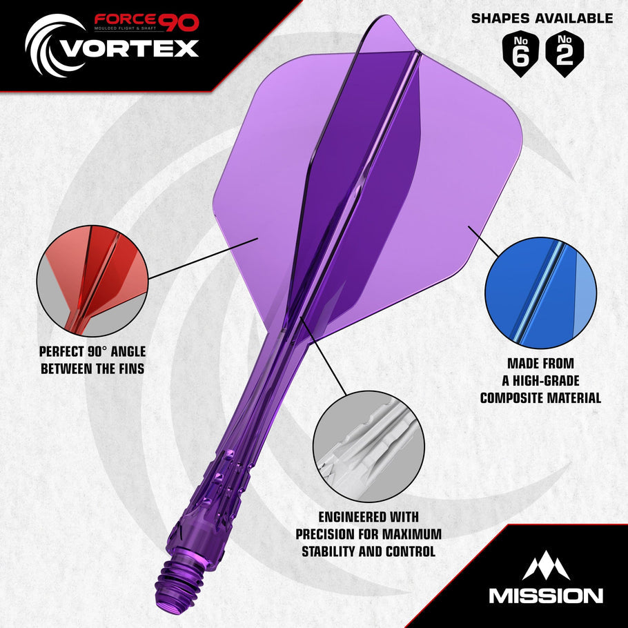 Mission Force 90 Vortex Moulded Flight & Shaft - Standard No2