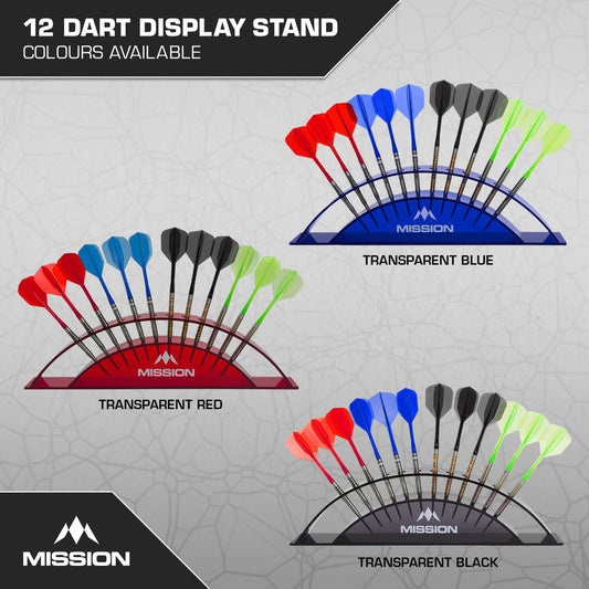 Mission Station 12
holds 12 darts - Acrylic Darts Display Arc Colours