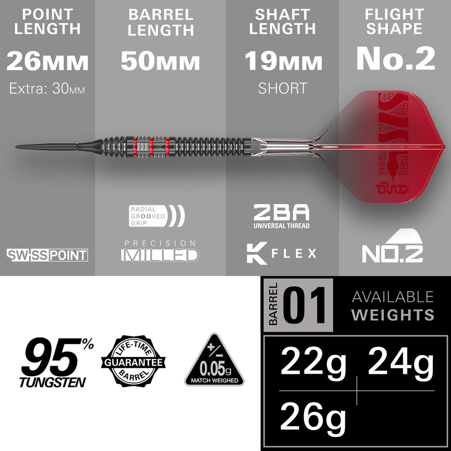 Nathan Aspinall Asp 95K 95% Tungsten SP Steel Tip Darts by Target