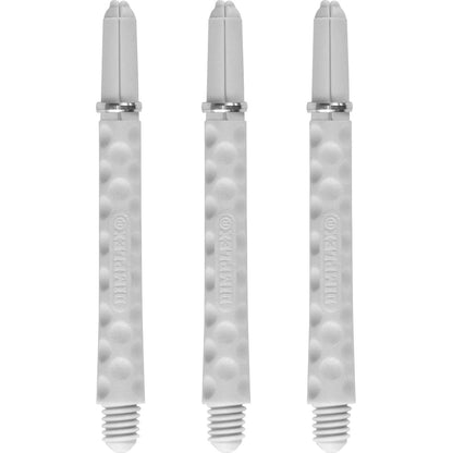Harrows Dimplex Shafts - Dart Stems - with Rings - White