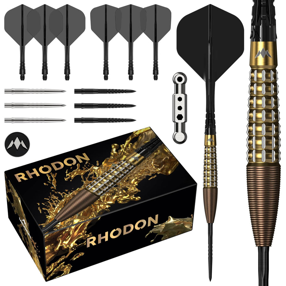 Mission Rhodon Darts
Steel Tip - 95% Tungsten - Bronze & Gold PVD